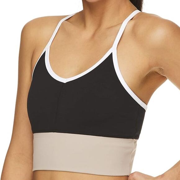 Gaiam (M) Strappy Wireless Sports Bra Med-Impact Racerback Workout Yoga Bralette - Picture 8 of 14